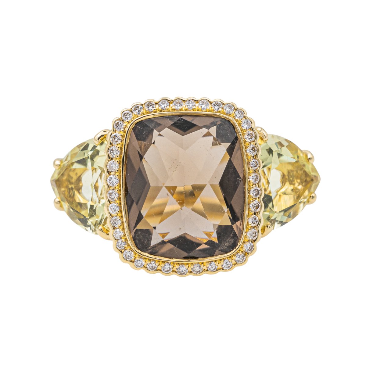 Bague Cocktail Or jaune Quartz fumé - Castafiore