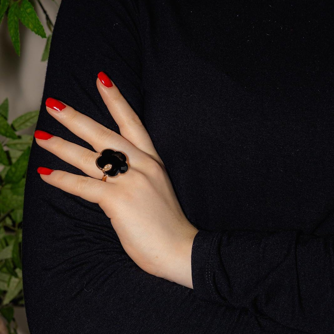 Bague Cocktail PASQUALE BRUNI en or rose, onyx et diamants - Castafiore