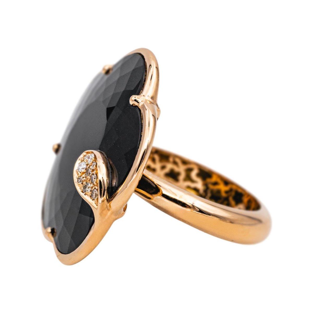 Bague Cocktail PASQUALE BRUNI en or rose, onyx et diamants - Castafiore