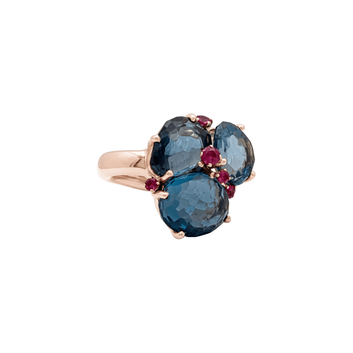 Bague Cocktail POMELLATO "Bahia" en or rose, topazes et saphirs - Castafiore