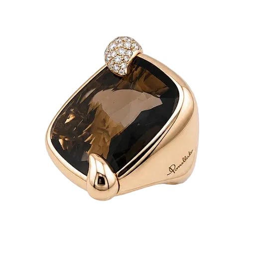 Bague Cocktail POMELLATO en or jaune, topaze et diamants - Castafiore