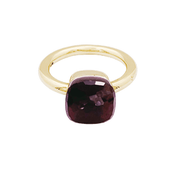 Bague Cocktail POMELLATO "Nudo Classic" en or blanc, or rose et grenat - Castafiore