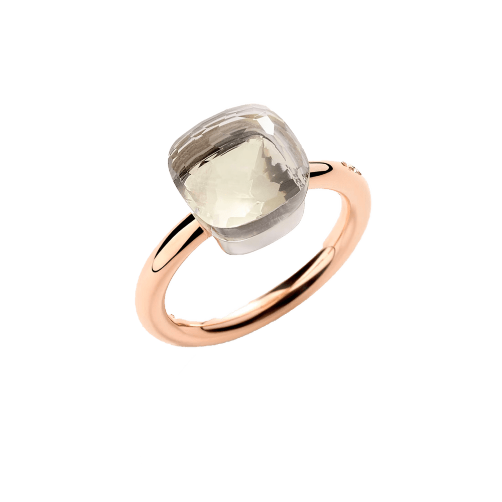 Bague Cocktail POMELLATO "Nudo Classic" en or blanc, or rose et topaze - Castafiore