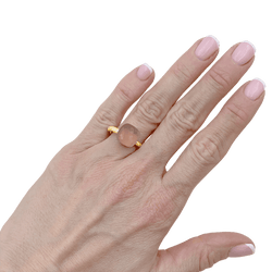 Ring Pomellato, "Nudo Classic", two golds, rose quartz.