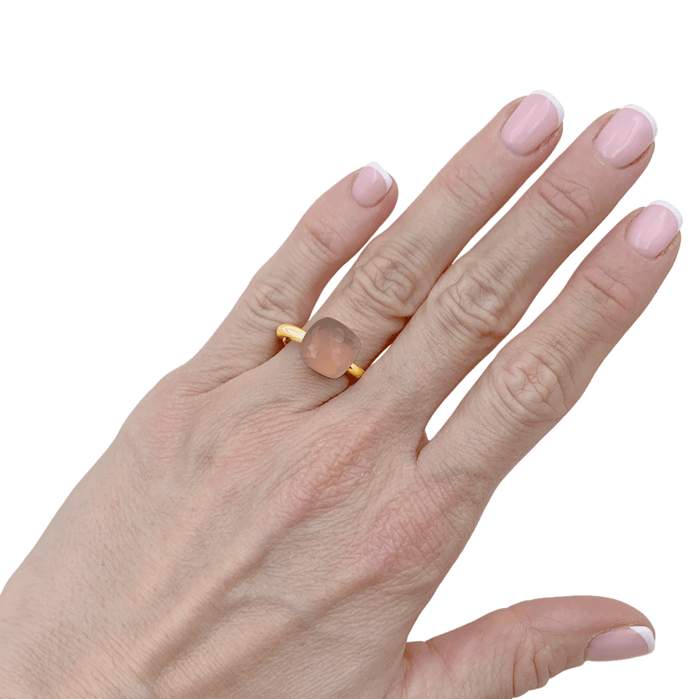 Ring Pomellato, "Nudo Classic", two golds, rose quartz.