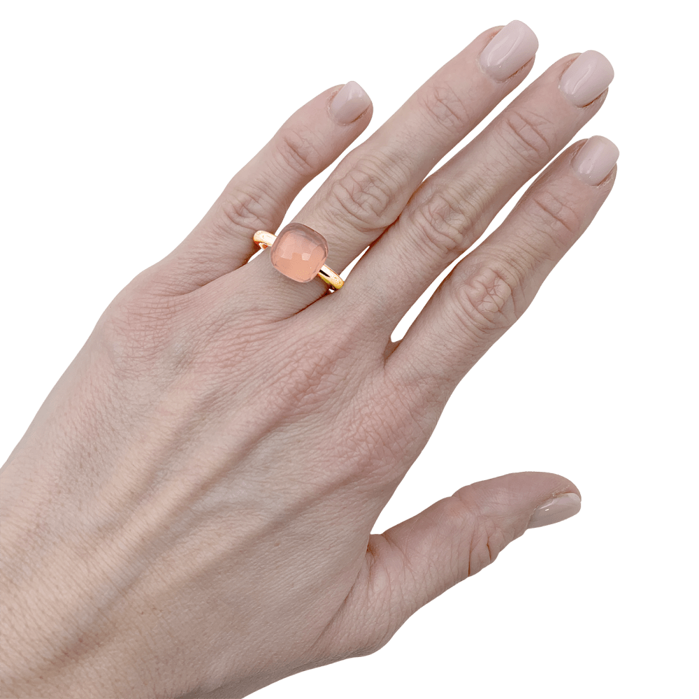 Bague Cocktail POMELLATO "Nudo Classic" en or rose, or blanc et quartz - Castafiore