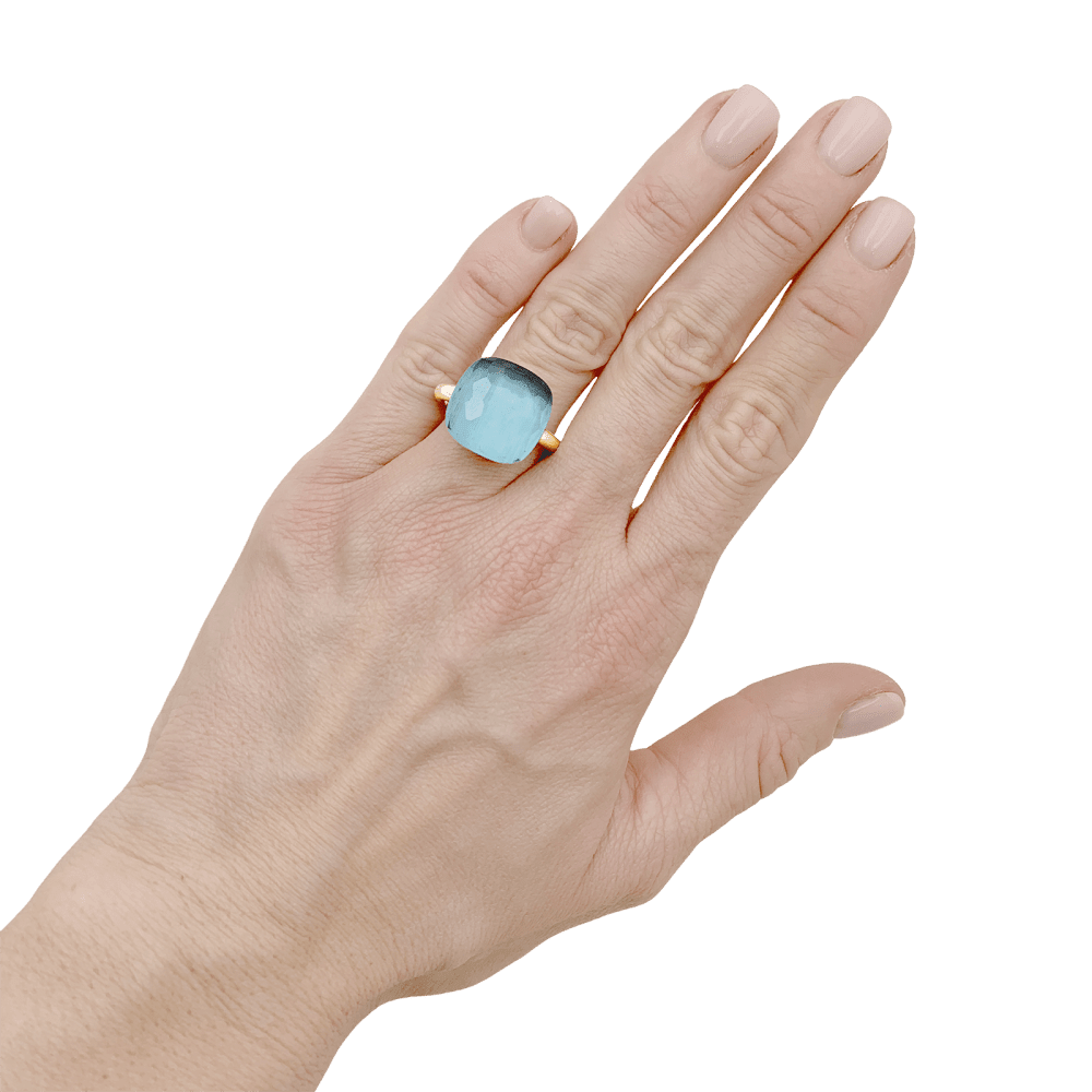 Bague Cocktail POMELLATO "Nudo Maxi" en or rose, or blanc et topaze - Castafiore