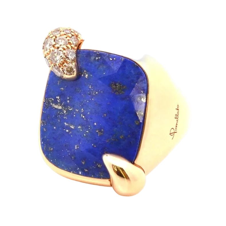 Bague Cocktail POMELLATO "Ritratto" en or jaune, lapis-lazuli et diamants - Castafiore