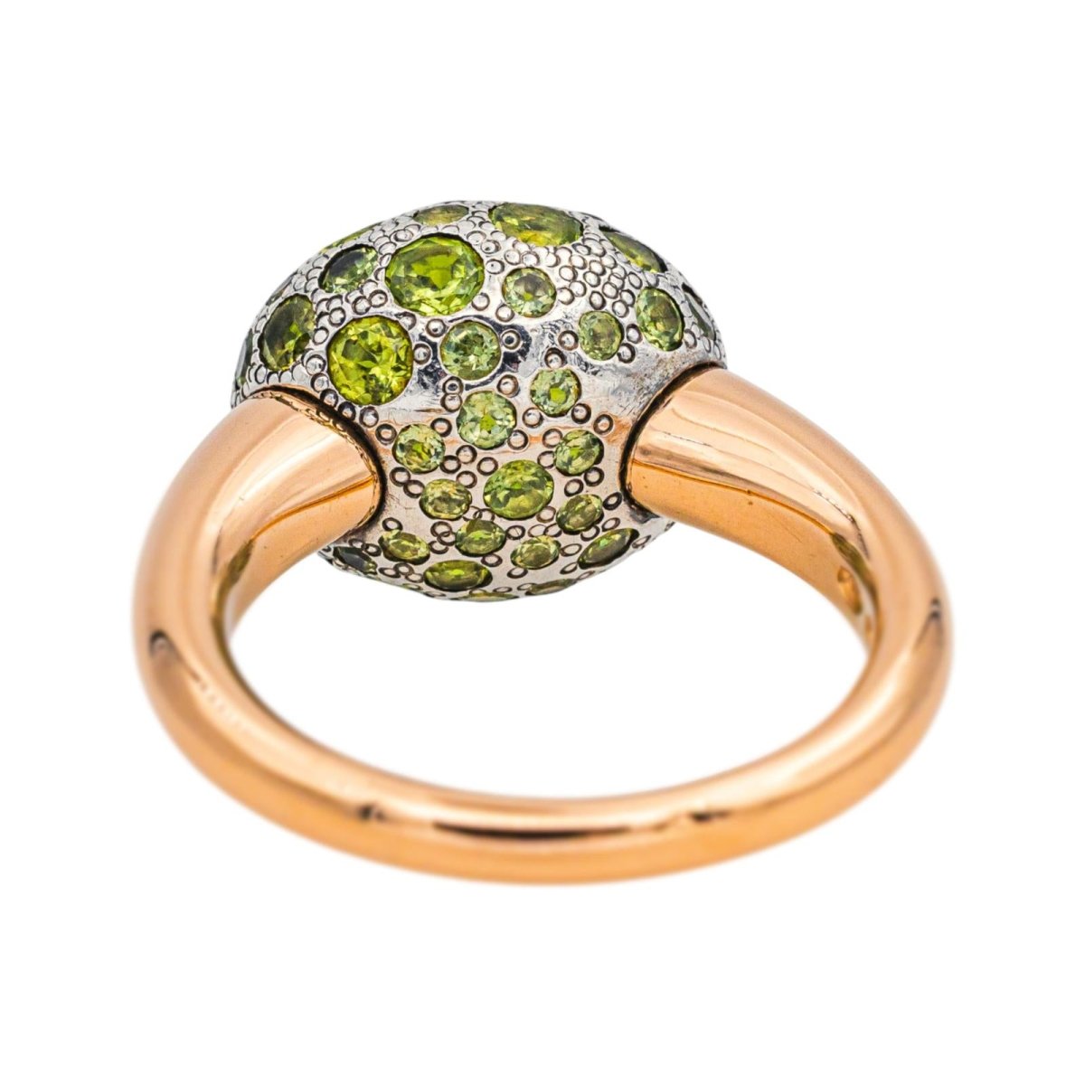 Bague Cocktail POMELLATO "Tabou" en or rose, argent et péridots - Castafiore