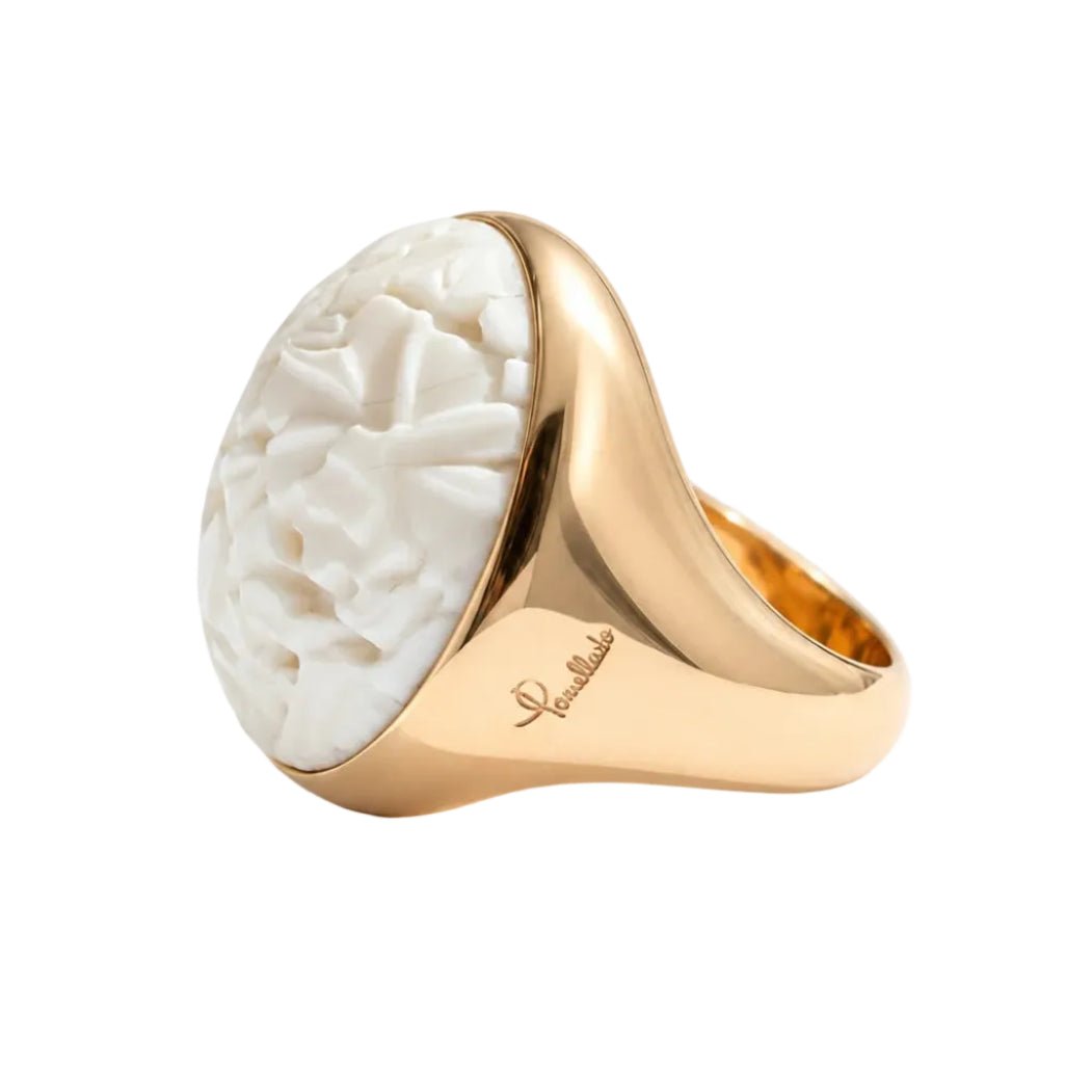 Bague Cocktail POMELLATO "Victoria" en or rose, agate et diamant - Castafiore