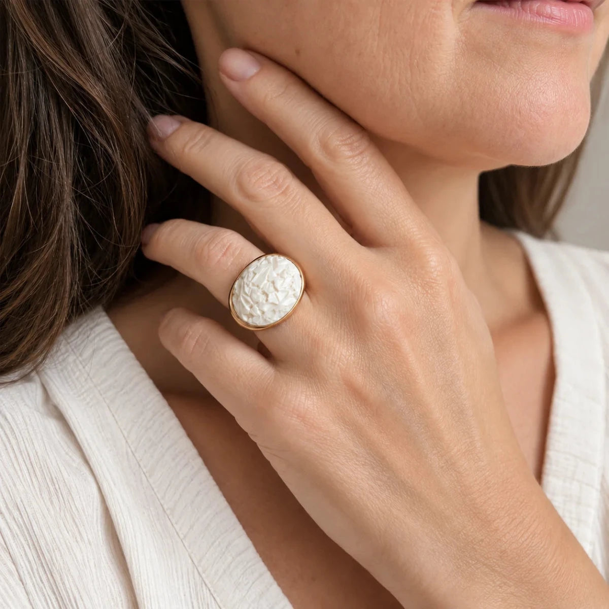Bague Cocktail POMELLATO "Victoria" en or rose, agate et diamant - Castafiore