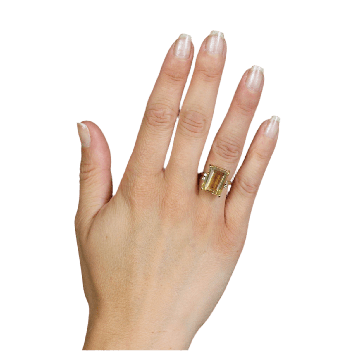 Bague Cocktail STERN en or jaune, platine, citrine et diamants - Castafiore