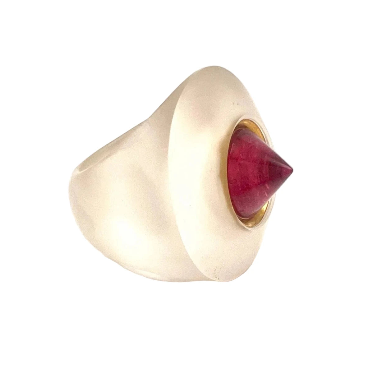 Bague Cocktail STOFFEL en or jaune, tourmaline et quartz - Castafiore