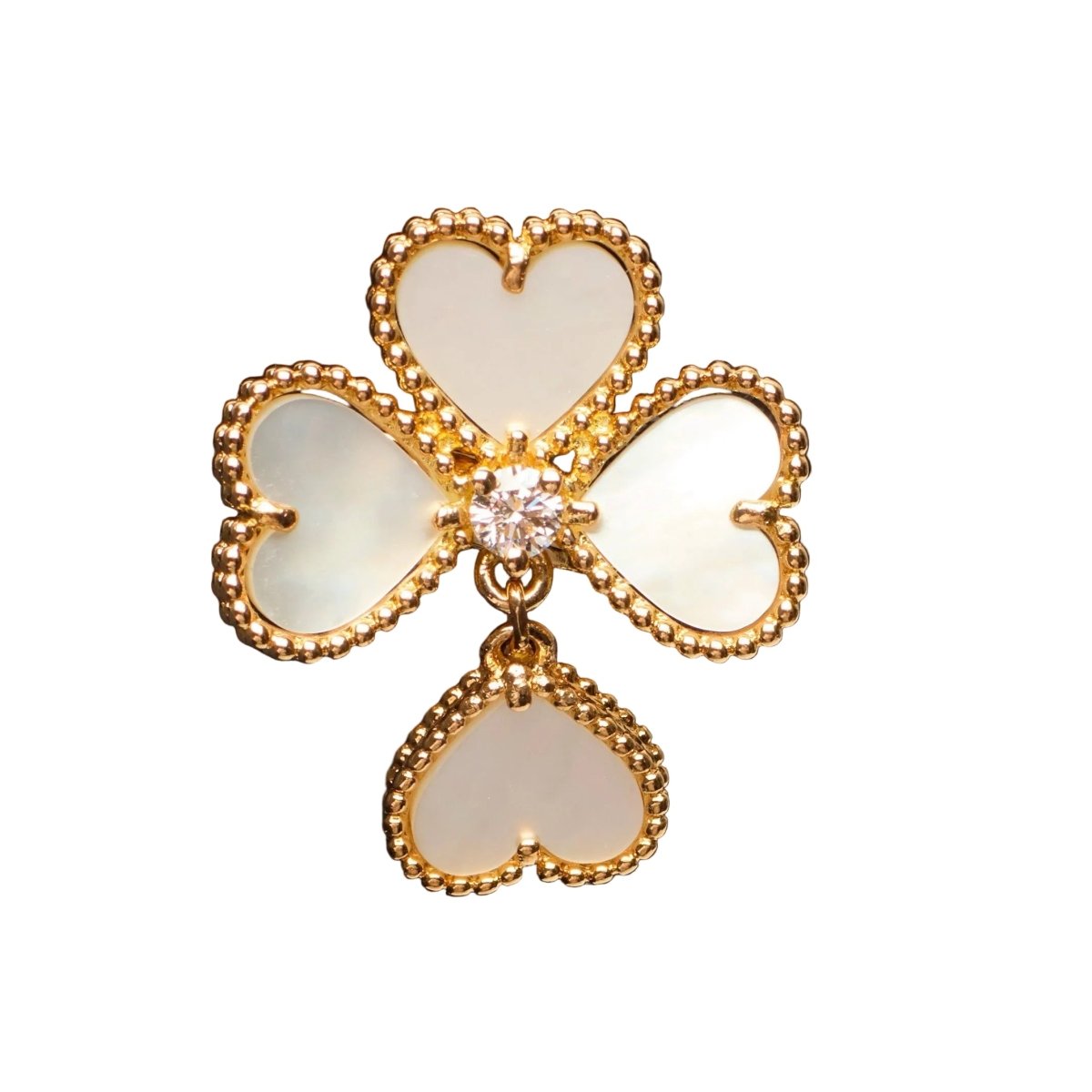 Bague Cocktail VAN CLEEF & ARPELS "Sweet Hearts" en or jaune, nacres et diamant - Castafiore