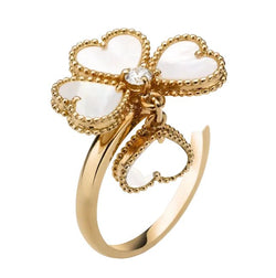 Bague Cocktail VAN CLEEF & ARPELS "Sweet Hearts" en or jaune, nacres et diamant - Castafiore