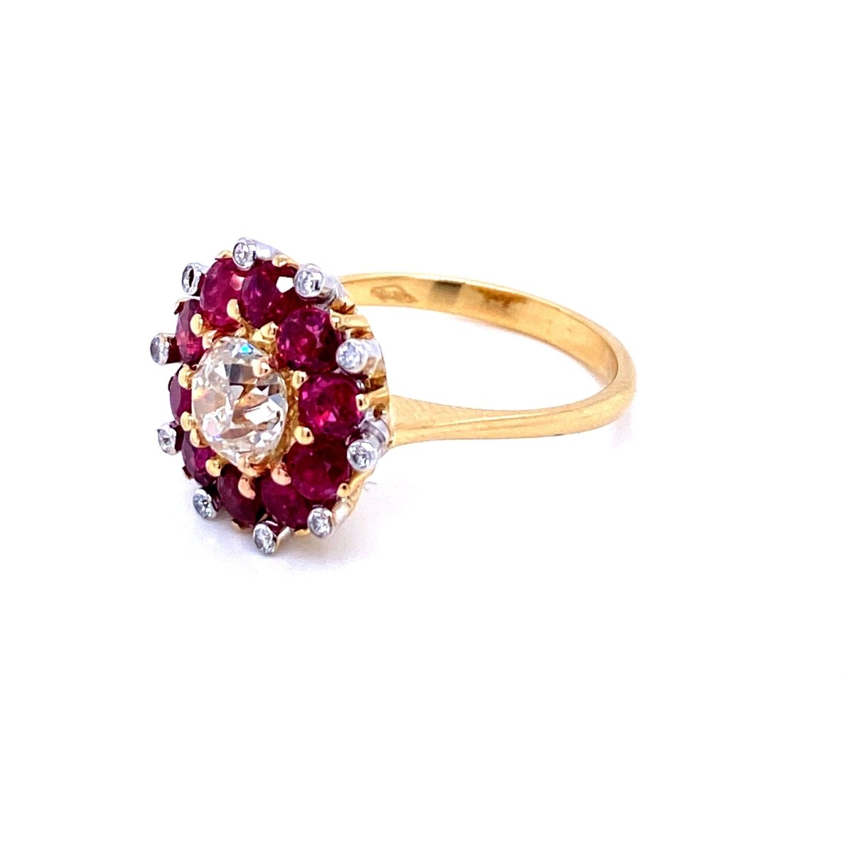 Bague cocktail vintage diamant rubis - Castafiore