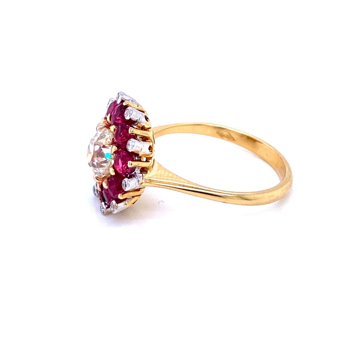 Bague cocktail vintage diamant rubis - Castafiore