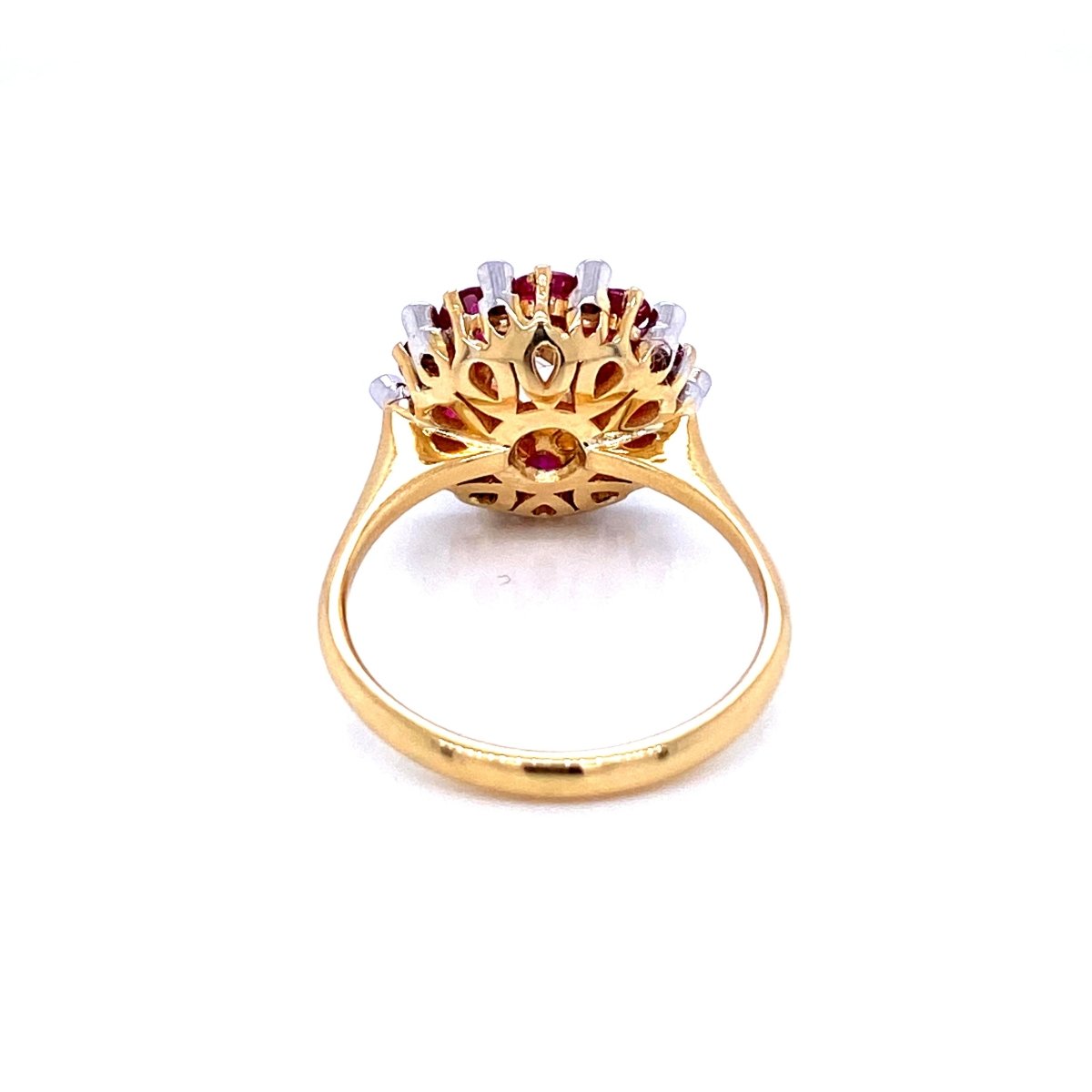 Bague cocktail vintage diamant rubis - Castafiore