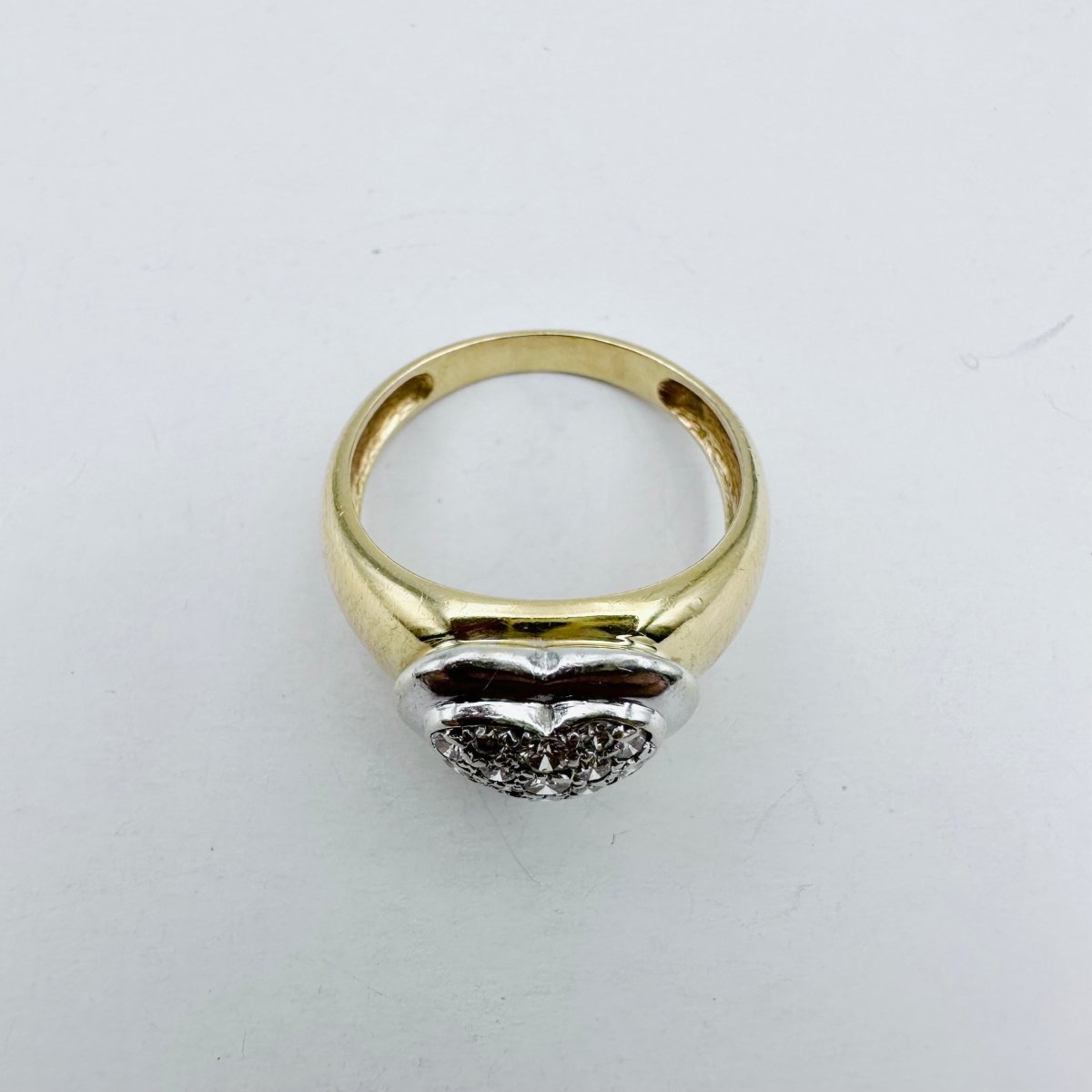 Bague Coeur en or jaune, or blanc et diamants - Castafiore