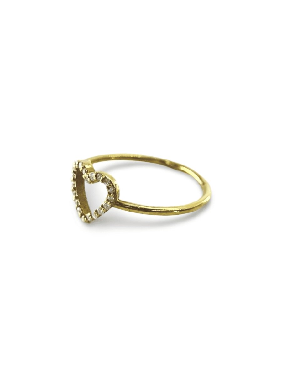 Bague coeur or et diamants 0,20 ct - Castafiore