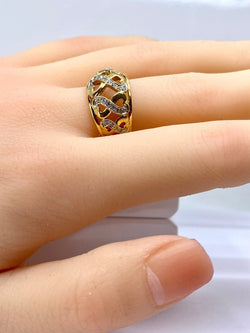 Bague "Coeurs" en or jaune et diamants - Castafiore