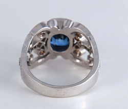 Bague coktail en or 18 carats de forme bandeau en saphir et diamants - Castafiore