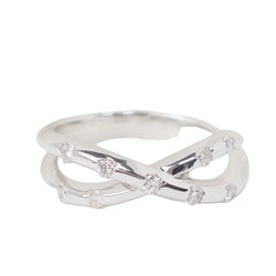 Bague croisée en or blanc et diamants - Castafiore