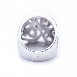 Bague CROWN en or blanc avec diamants blancs et noirs - Castafiore