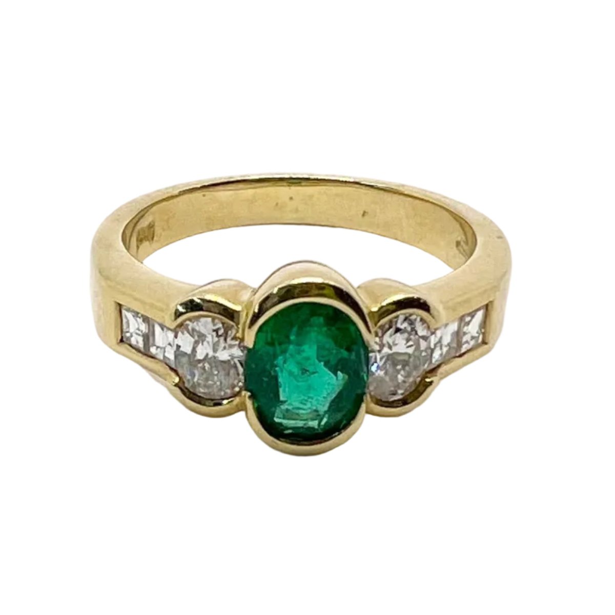 Bague DAMIANI en or jaune, émeraude et diamants - Castafiore