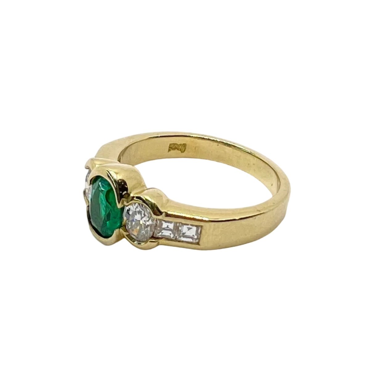 Bague DAMIANI en or jaune, émeraude et diamants - Castafiore