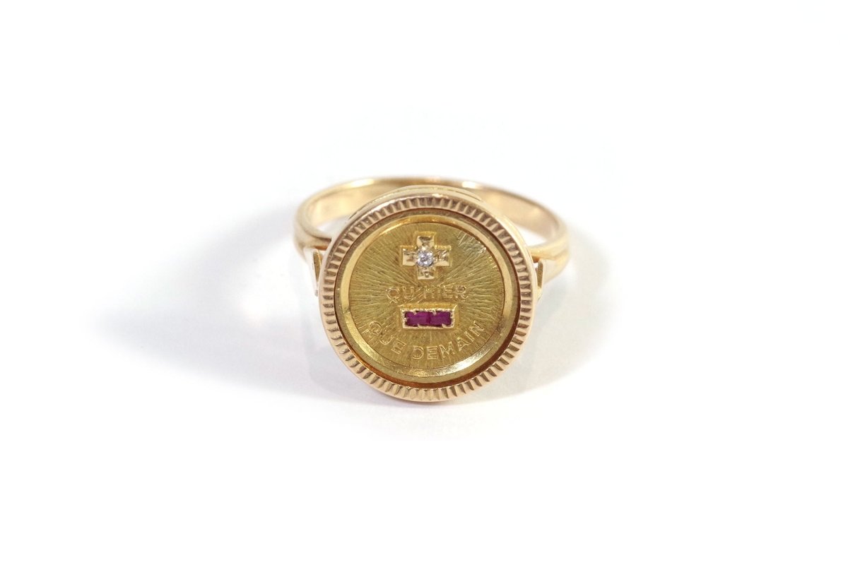 Bague d'Amour Augis vintage en or - Castafiore