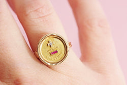 Bague d'Amour Augis vintage en or - Castafiore