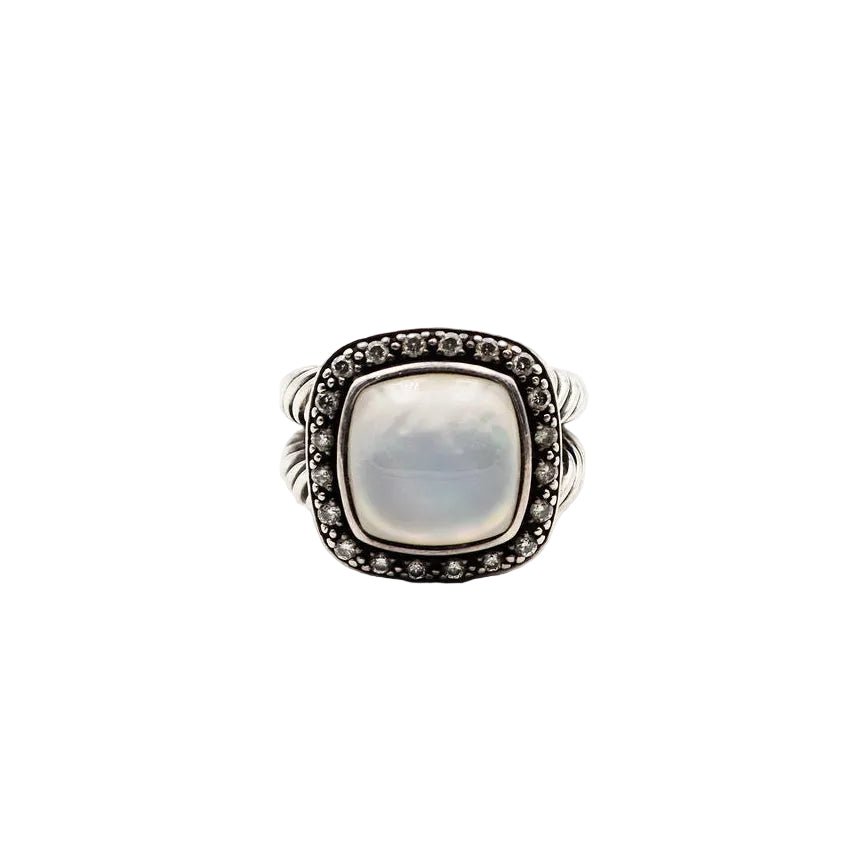 Bague DAVID YURMAN "Albion" en argent, nacre et diamants - Castafiore