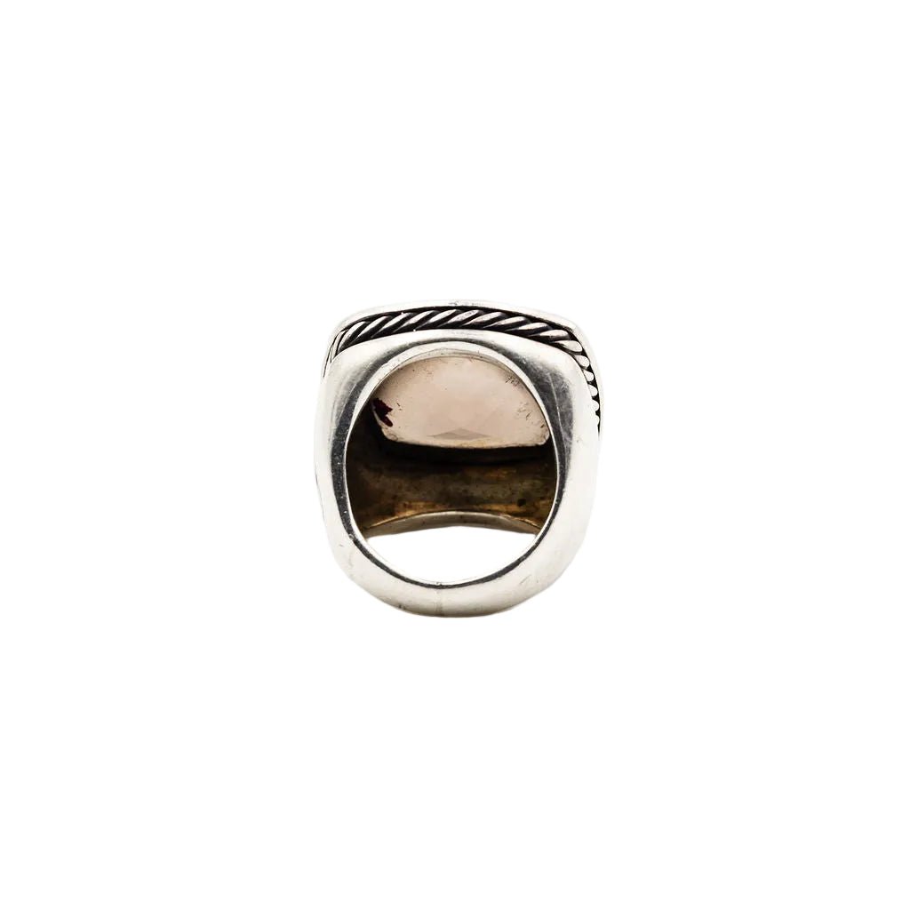 Bague DAVID YURMAN "Albion" en argent quartz fumé et diamants - Castafiore