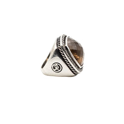 Bague DAVID YURMAN "Albion" en argent quartz fumé et diamants - Castafiore