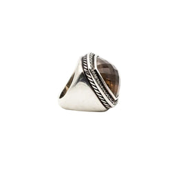Bague DAVID YURMAN "Albion" en argent quartz fumé et diamants - Castafiore