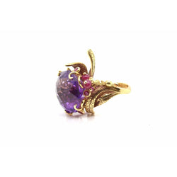 Bague de créateur améthyste en or jaune - Castafiore