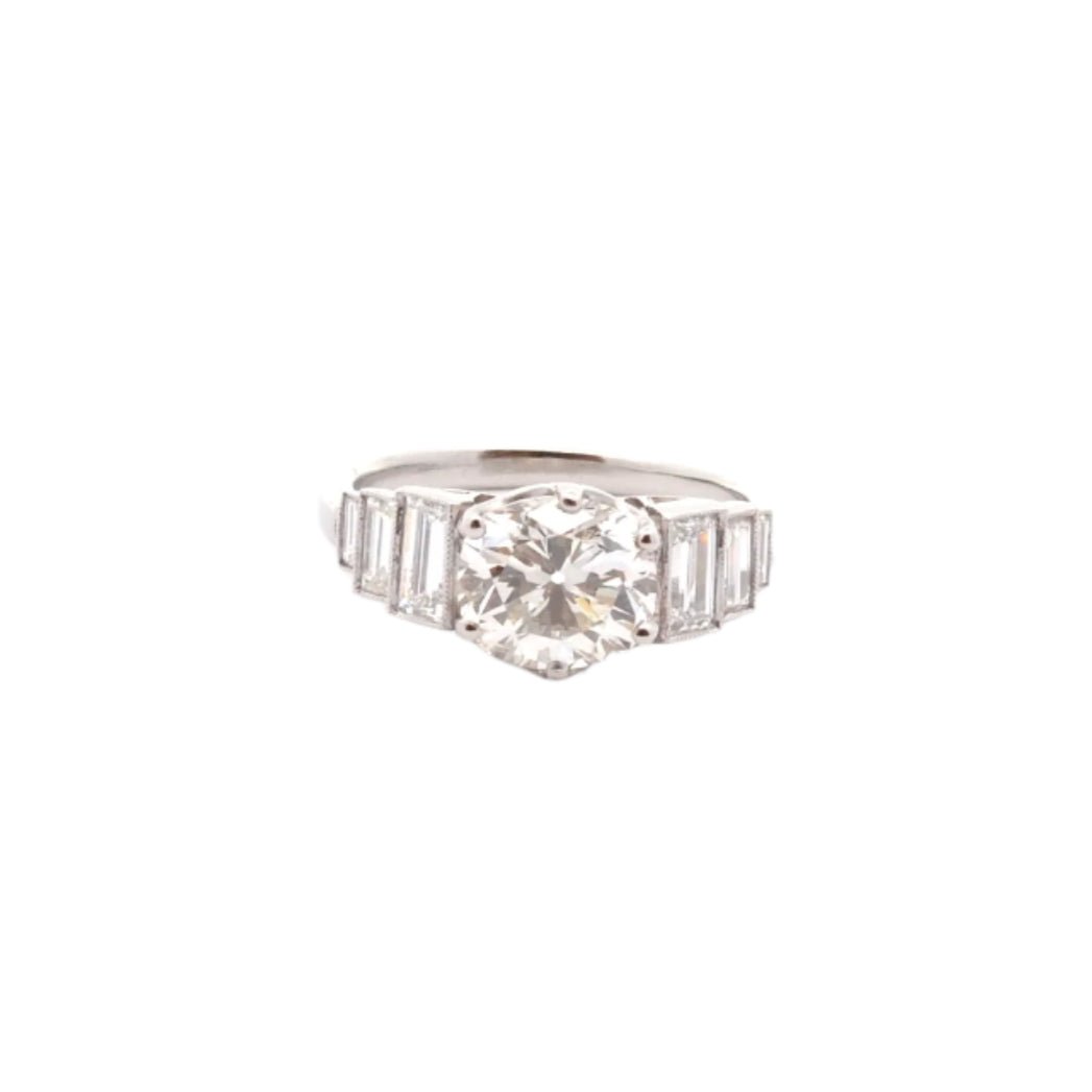 Bague de fiançailles en platine et diamants - Castafiore