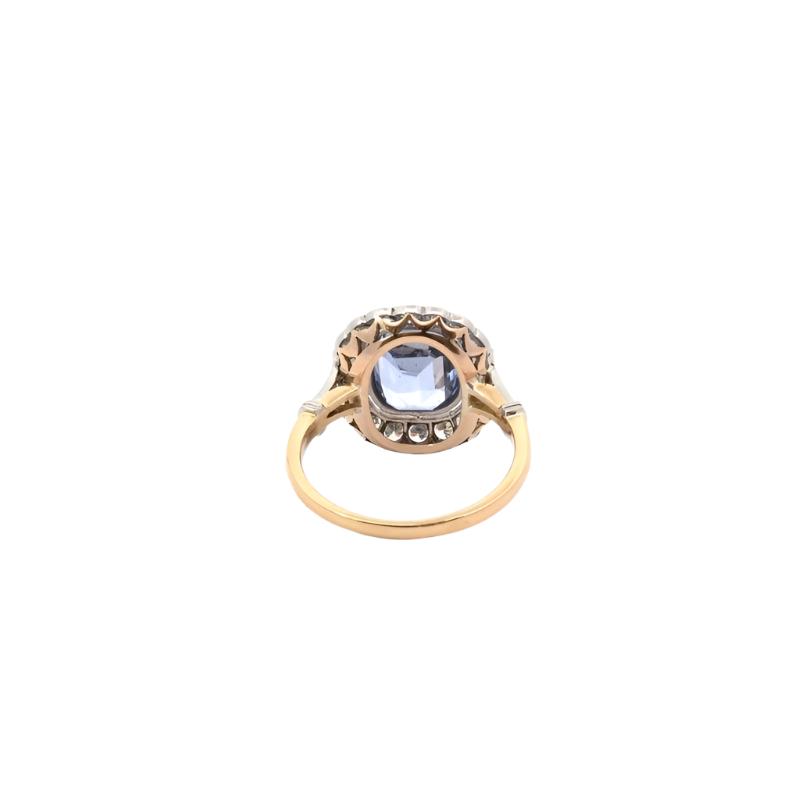 Bague de fiançailles vintage saphir et diamants - Castafiore