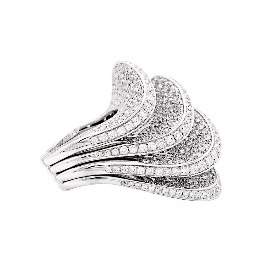 Bague De Grisogono "Onde" en or blanc et diamants - Castafiore