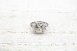 Bague de style Art Déco diamant en platine - Castafiore