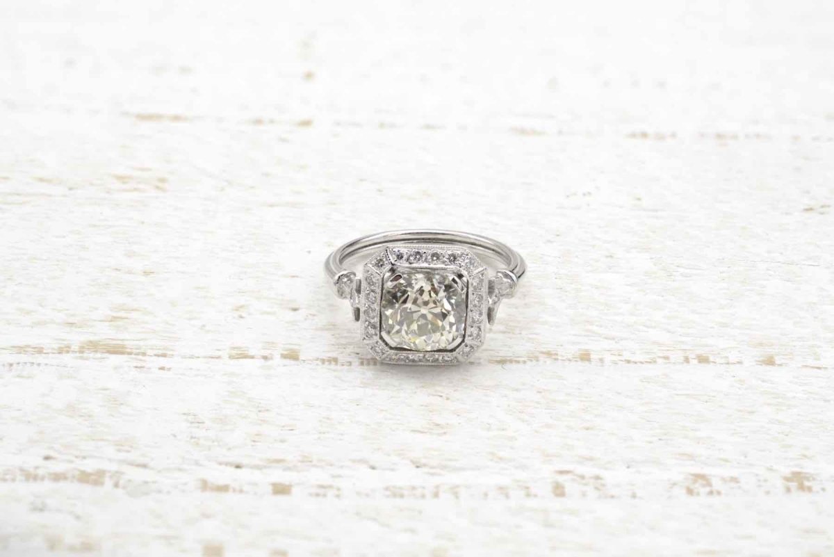 Bague de style Art Déco diamant en platine - Castafiore