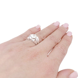 Bague de style Art Déco en or blanc, diamant. - Castafiore