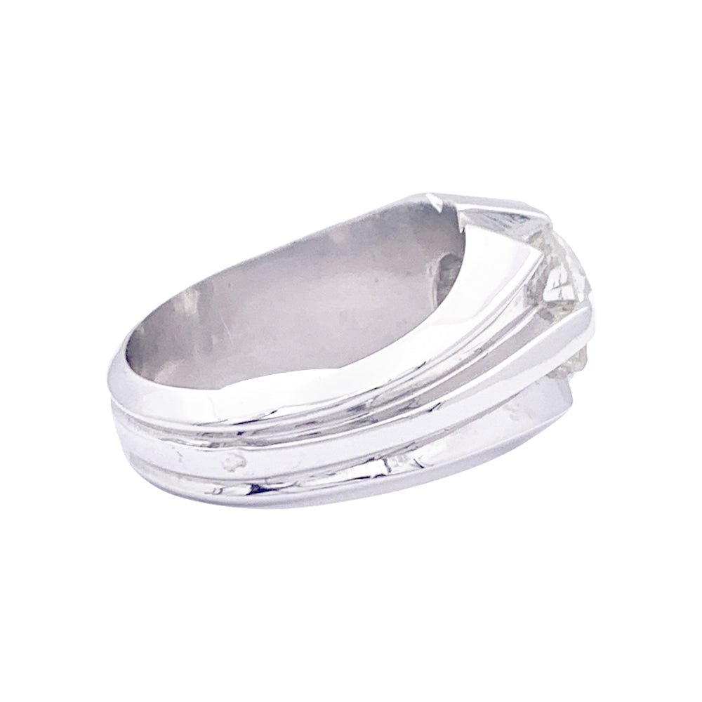 Bague de style Art Déco en or blanc, diamant. - Castafiore