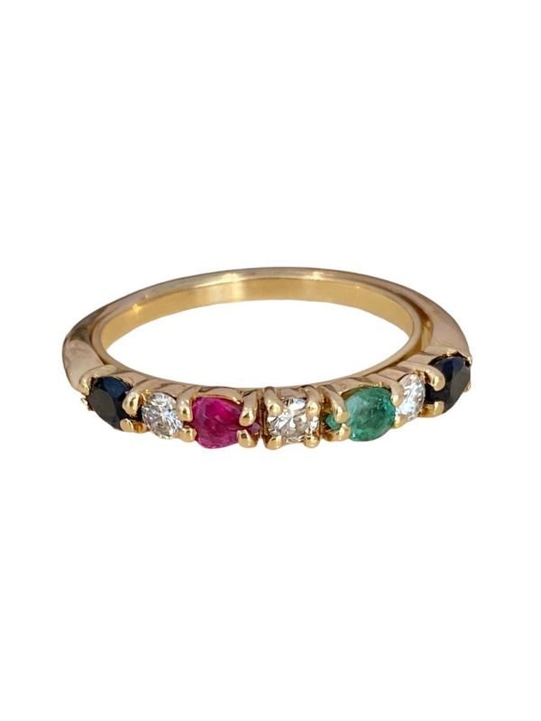 Bague Demi - alliance Américaine, en or jaune 18k - Castafiore