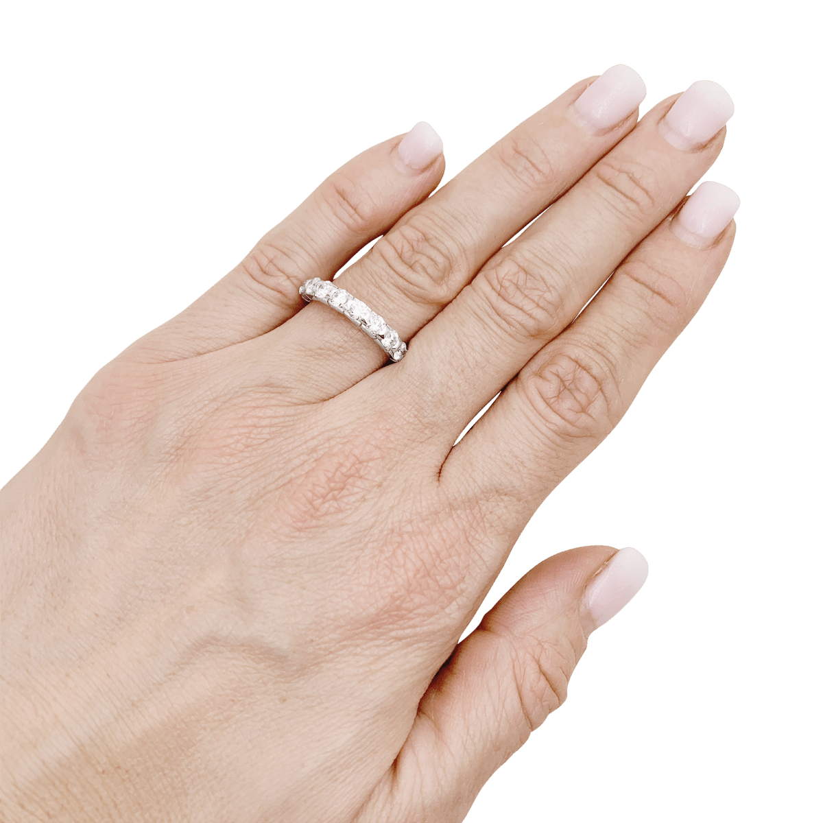 Bague Demi - Alliance en or blanc et diamants - Castafiore