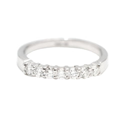 Bague demi - alliance en or blanc et diamants - Castafiore