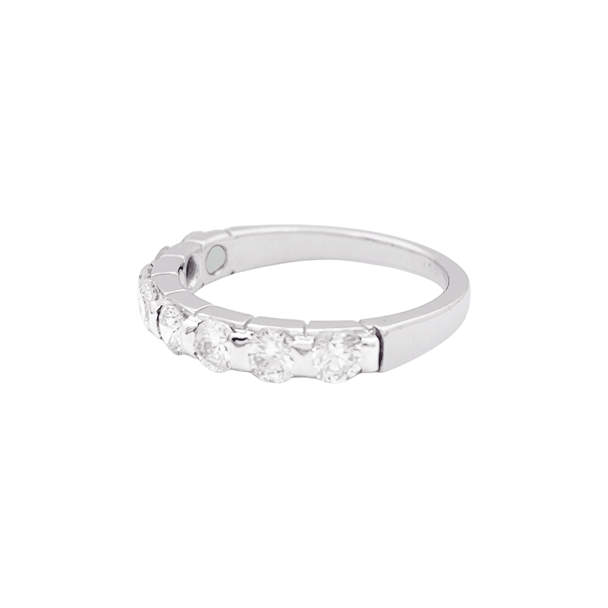 Bague Demi - Alliance en or blanc et diamants - Castafiore