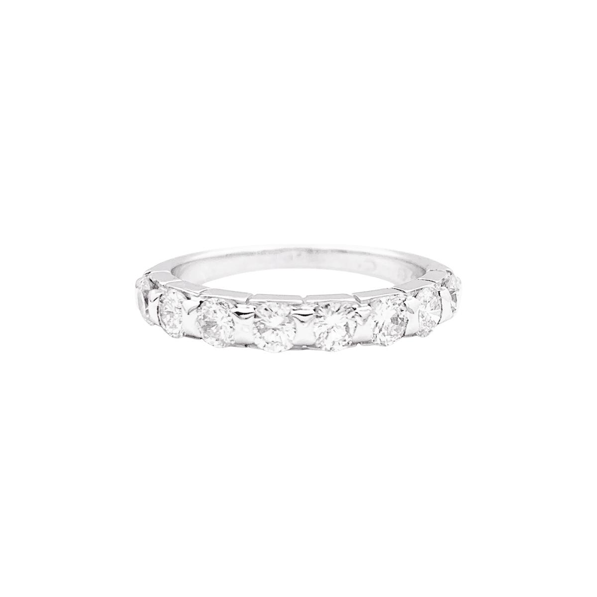 Bague Demi - Alliance en or blanc et diamants - Castafiore