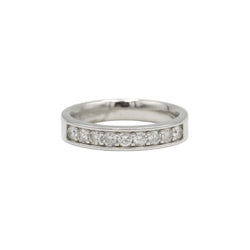 Bague demi alliance en or blanc et diamants - Castafiore